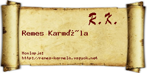 Remes Karméla névjegykártya